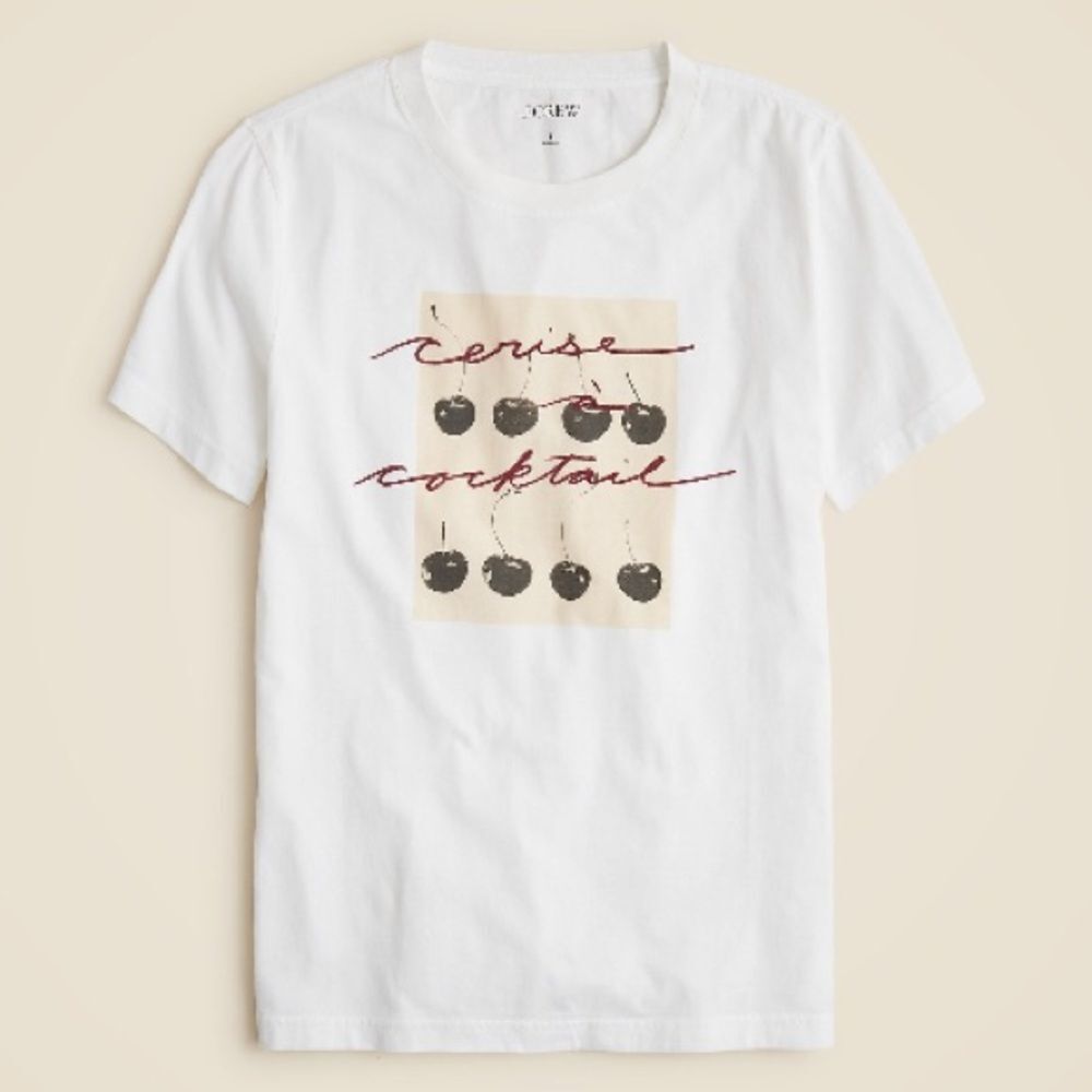 J. Crew Women’s Relaxed-fit "Cerise cocktail" T-shirt broken-in jersey Size XS
